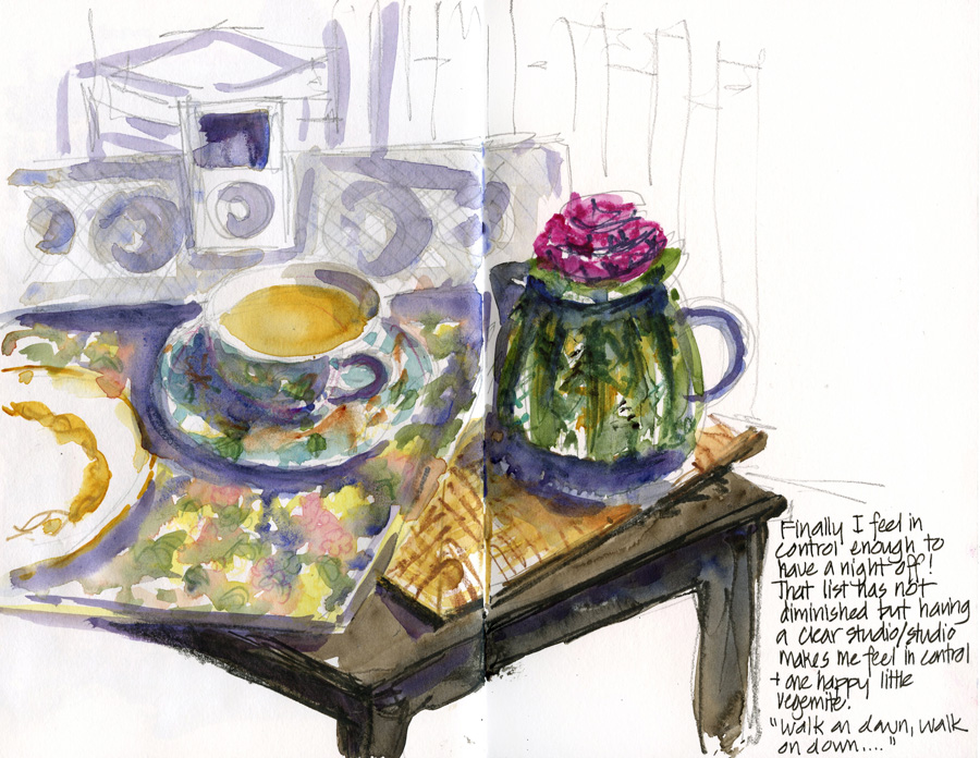 My Entire Teapot Collection - in coloured pencils - Liz Steel : Liz Steel