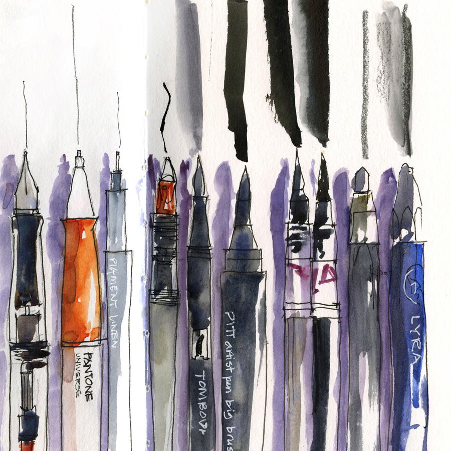 Pens and Markers - Liz Steel : Liz Steel