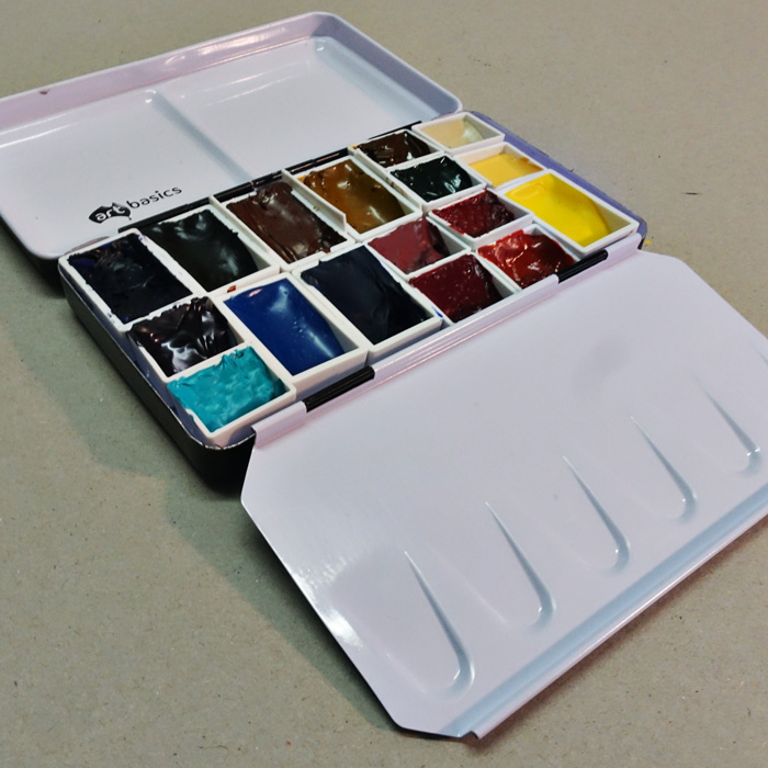 12/18/24/Solid Watercolor Garden Paint Set Portable Metal Box With