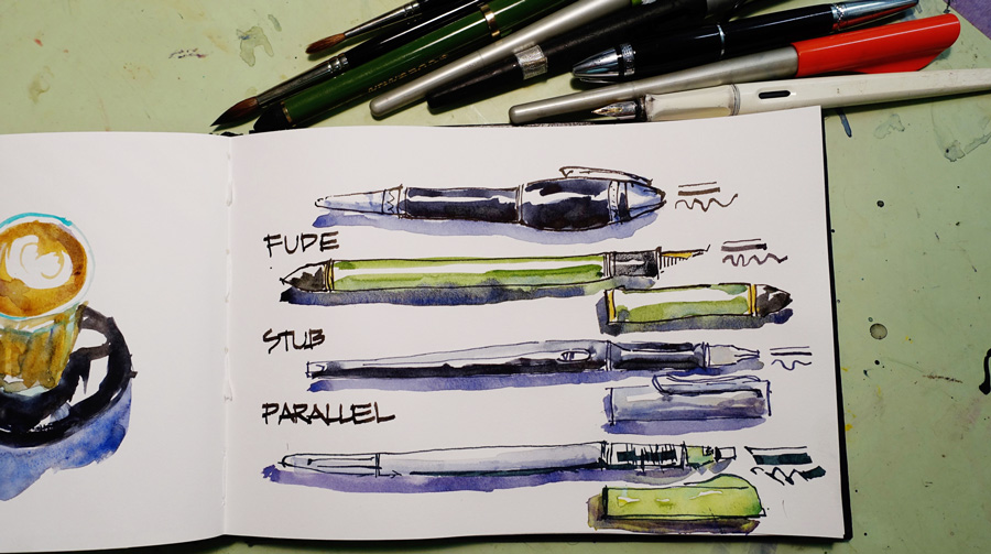 https://www.lizsteel.com/wp-content/uploads/2015/12/LizSteel-Fountain-Pen-Sketching-BTS-Sketching-my-pens.jpg
