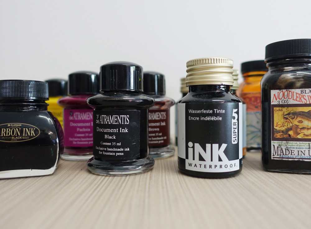 Permanent fountain pen inks for ink & wash sketching - Liz Steel