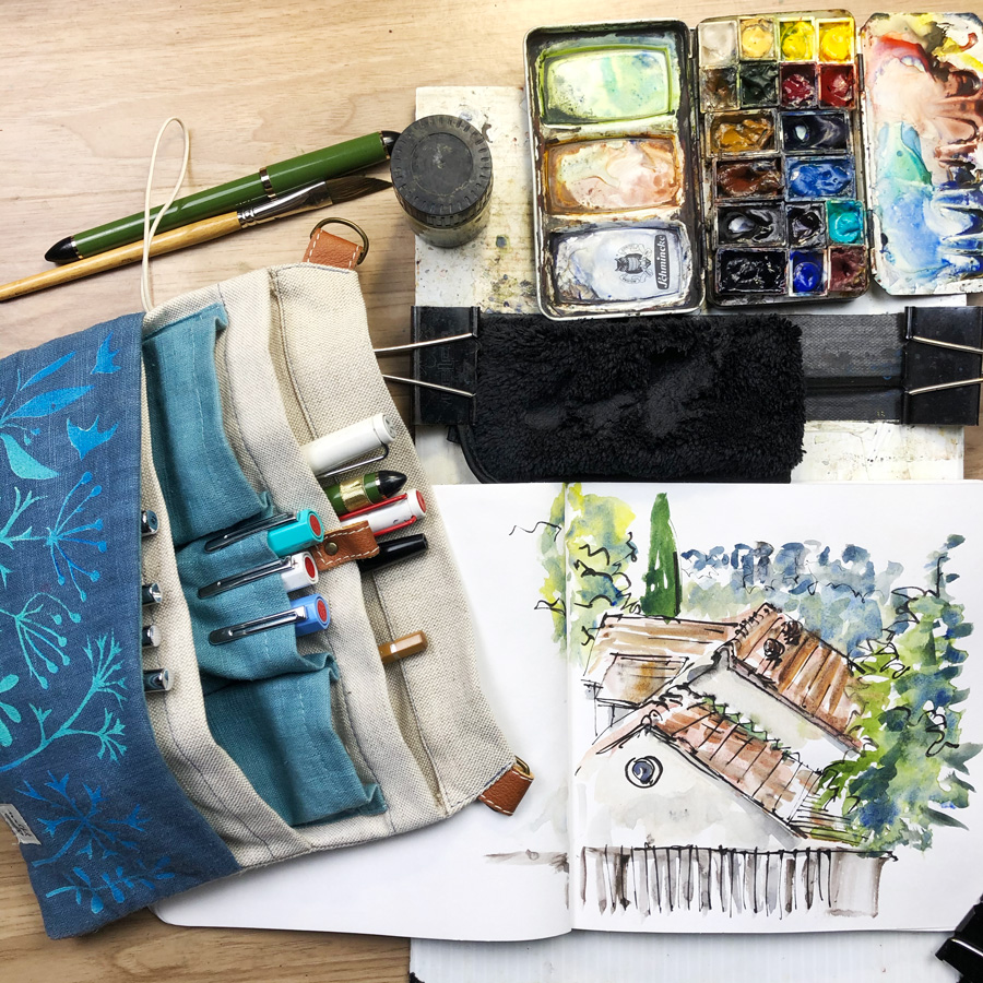 My Favourite Urban Sketching Tools by Sophie Peanut Sketching Kit