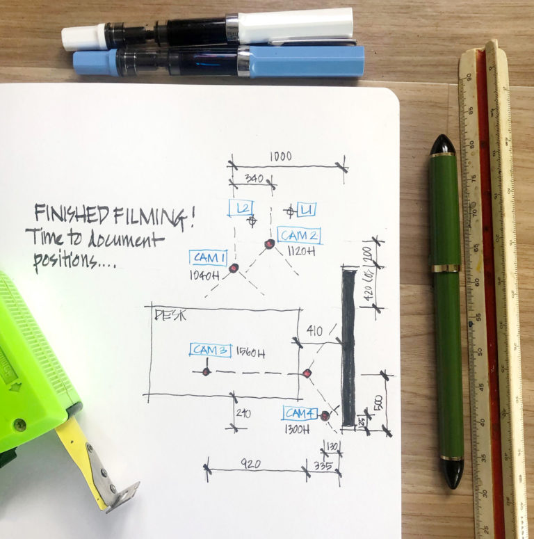 Documenting my Sketchbook Design filming setup Liz Steel Liz Steel