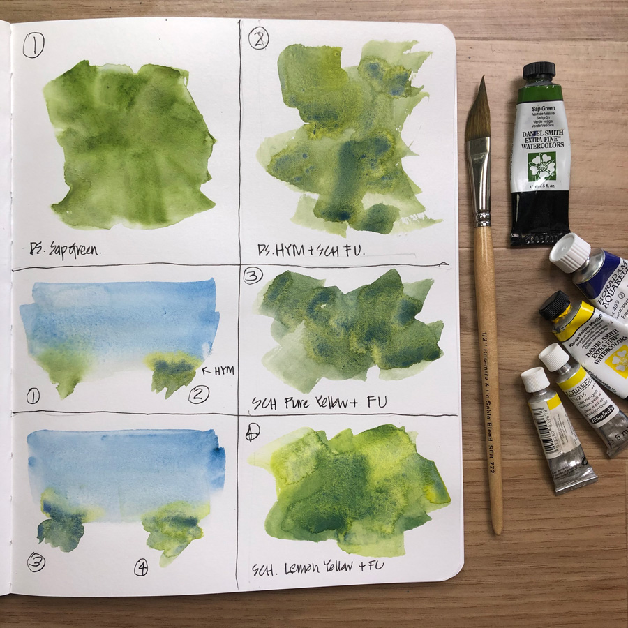 QoR Mini Urban Sketch Artist Watercolors Half Pan 6 Set