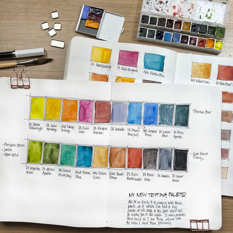 Swatching Holbein Watercolors: My First Impressions