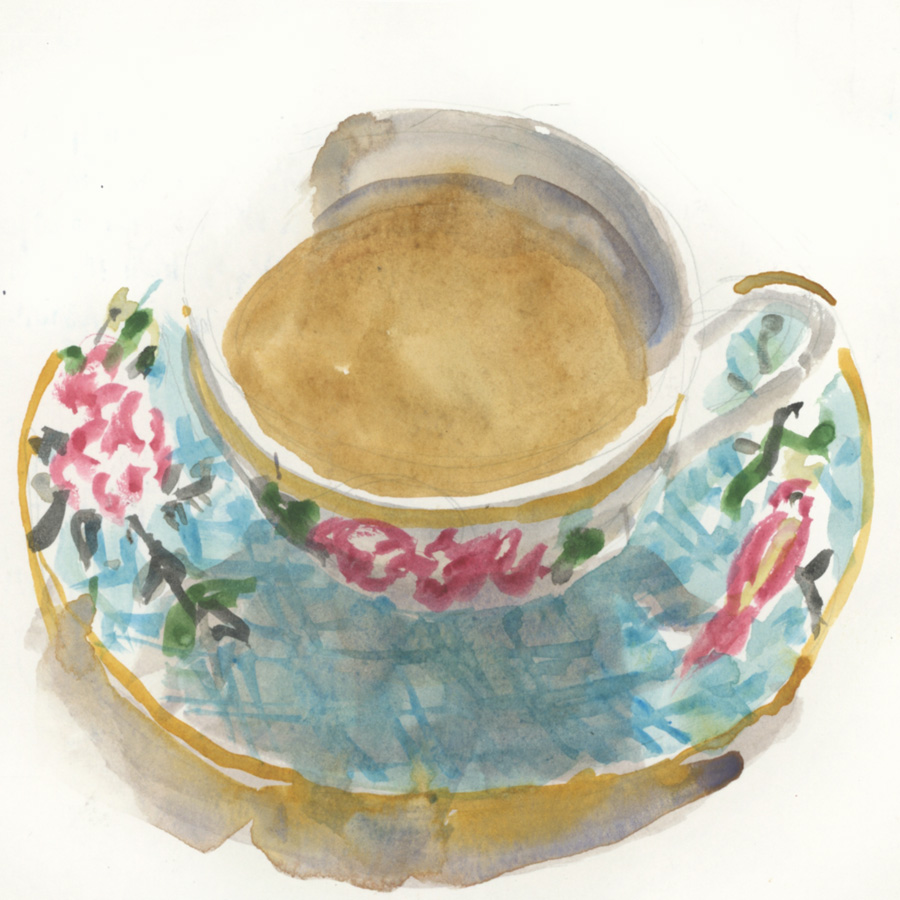 Creative Tops Watercolor Art Spring BIRDS Afternoon Tea Cup & Saucer Cake Plate 3-PIECE SET 