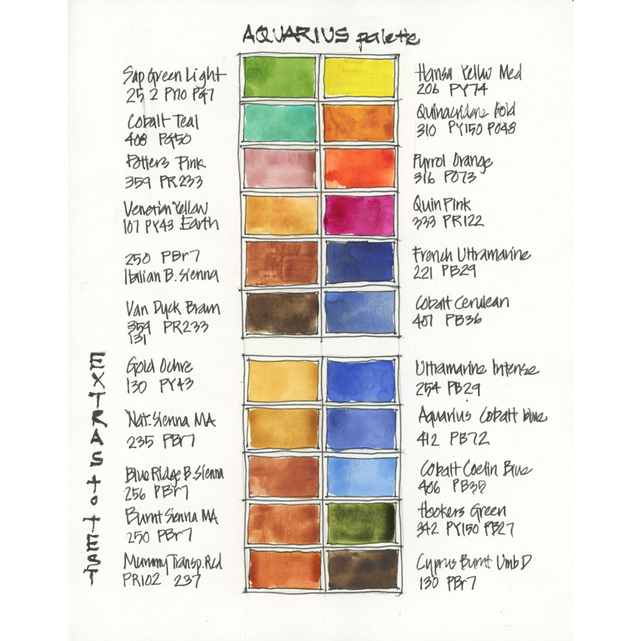 White Nights watercolours: Colour Chart - Liz Steel : Liz Steel