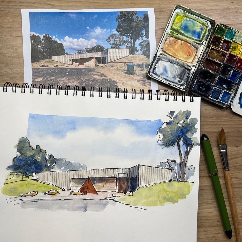 Received some watercolor crayons for Christmas! Testing them out with  looser landscape/colorful sky practice. : r/Watercolor