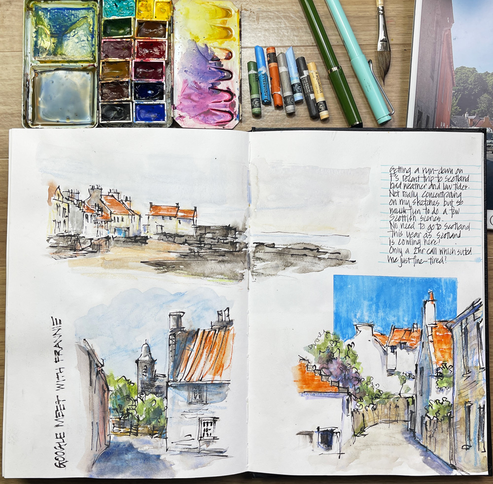 What's in my travel sketch kit just now?  Sketch Away: Travels with my  sketchbook