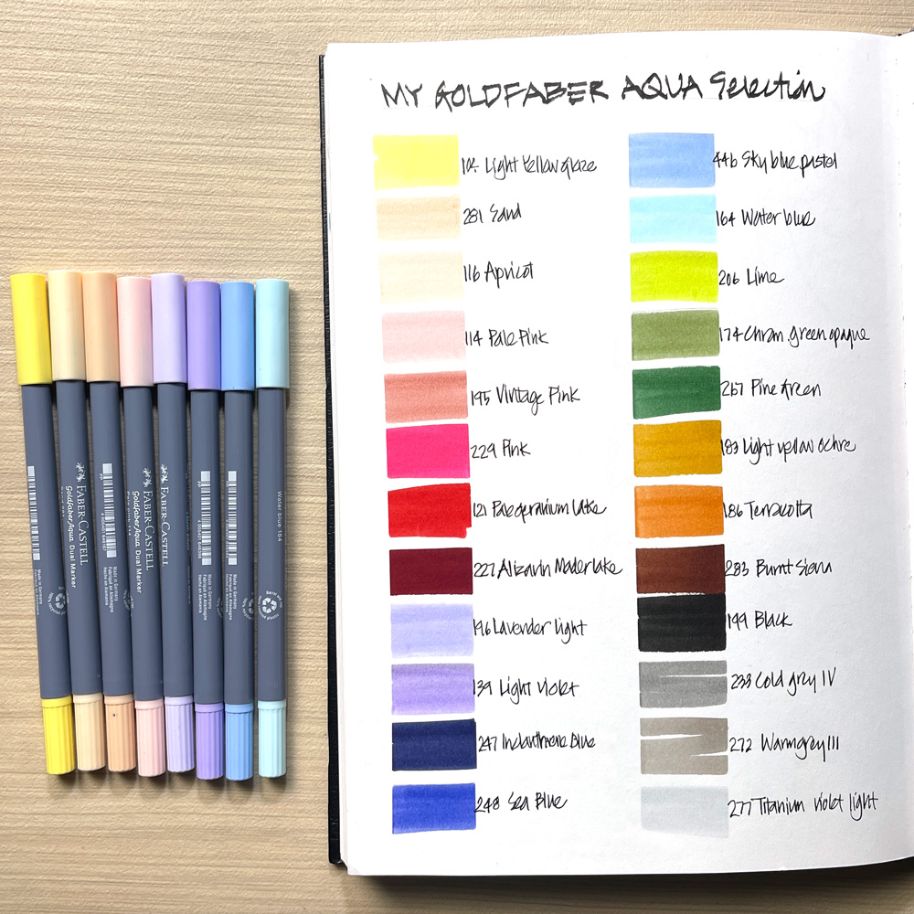 My current Goldfaber Aqua Dual Marker selection - Liz Steel : Liz