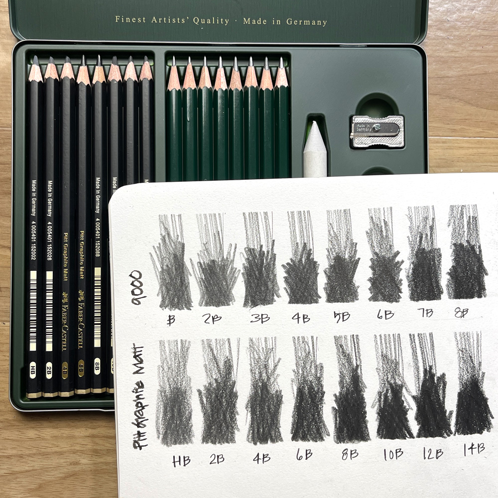 24 PC Artist Graded Pencils Set Sketching Graphite Pencil Drawing Range 6b to 6H