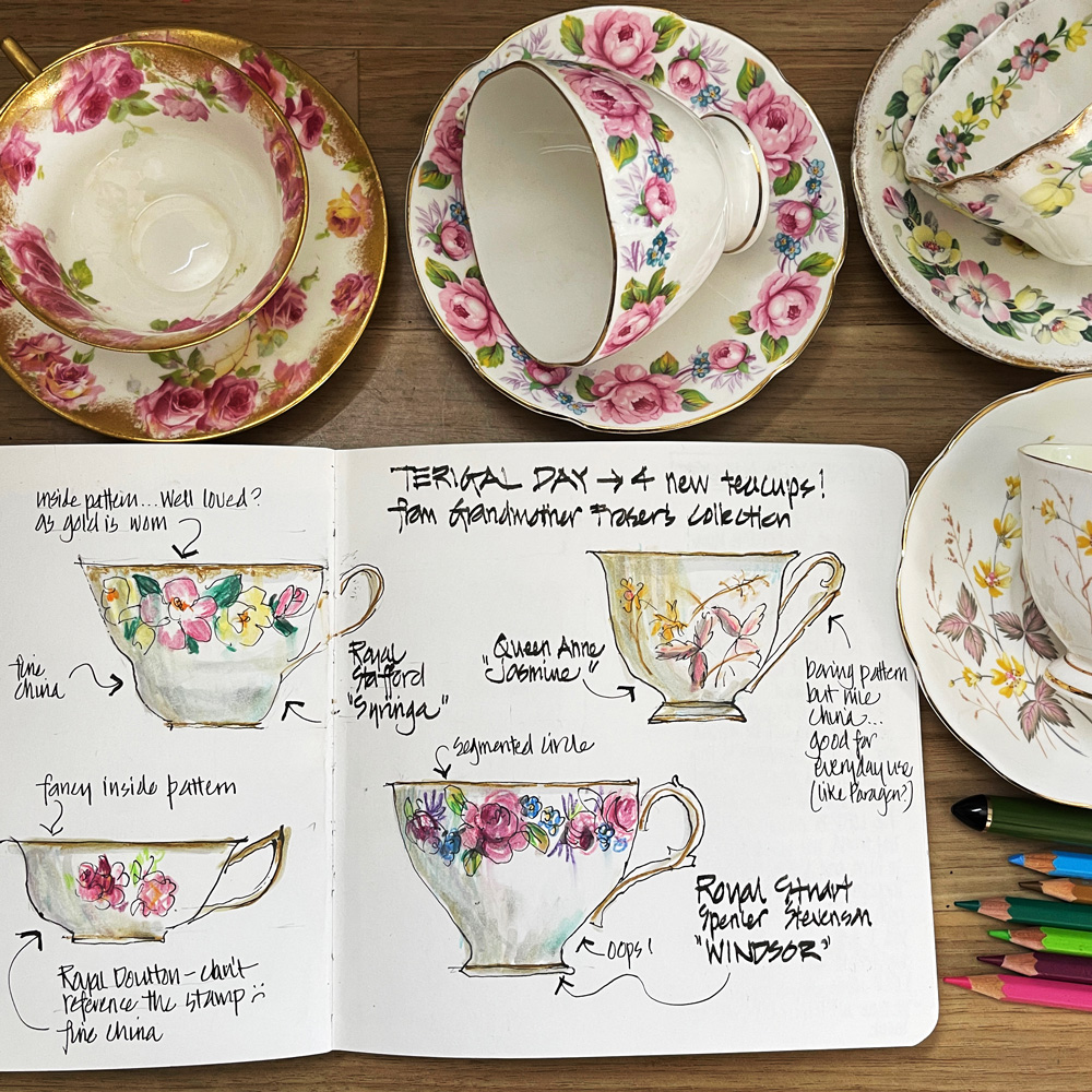 New vintage teacups - Liz Steel : Liz Steel
