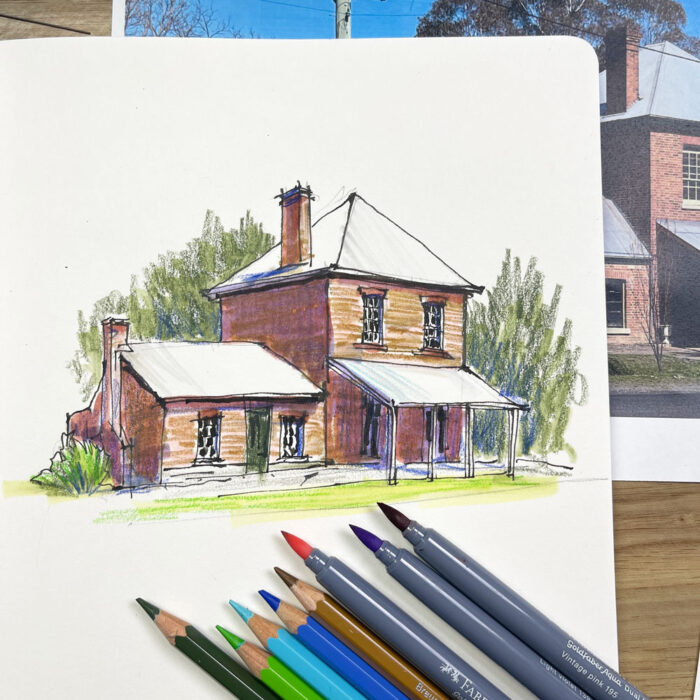 Tips for sketching simple buildings - Liz Steel : Liz Steel