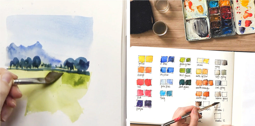 Mixing in my palette - Liz Steel : Liz Steel